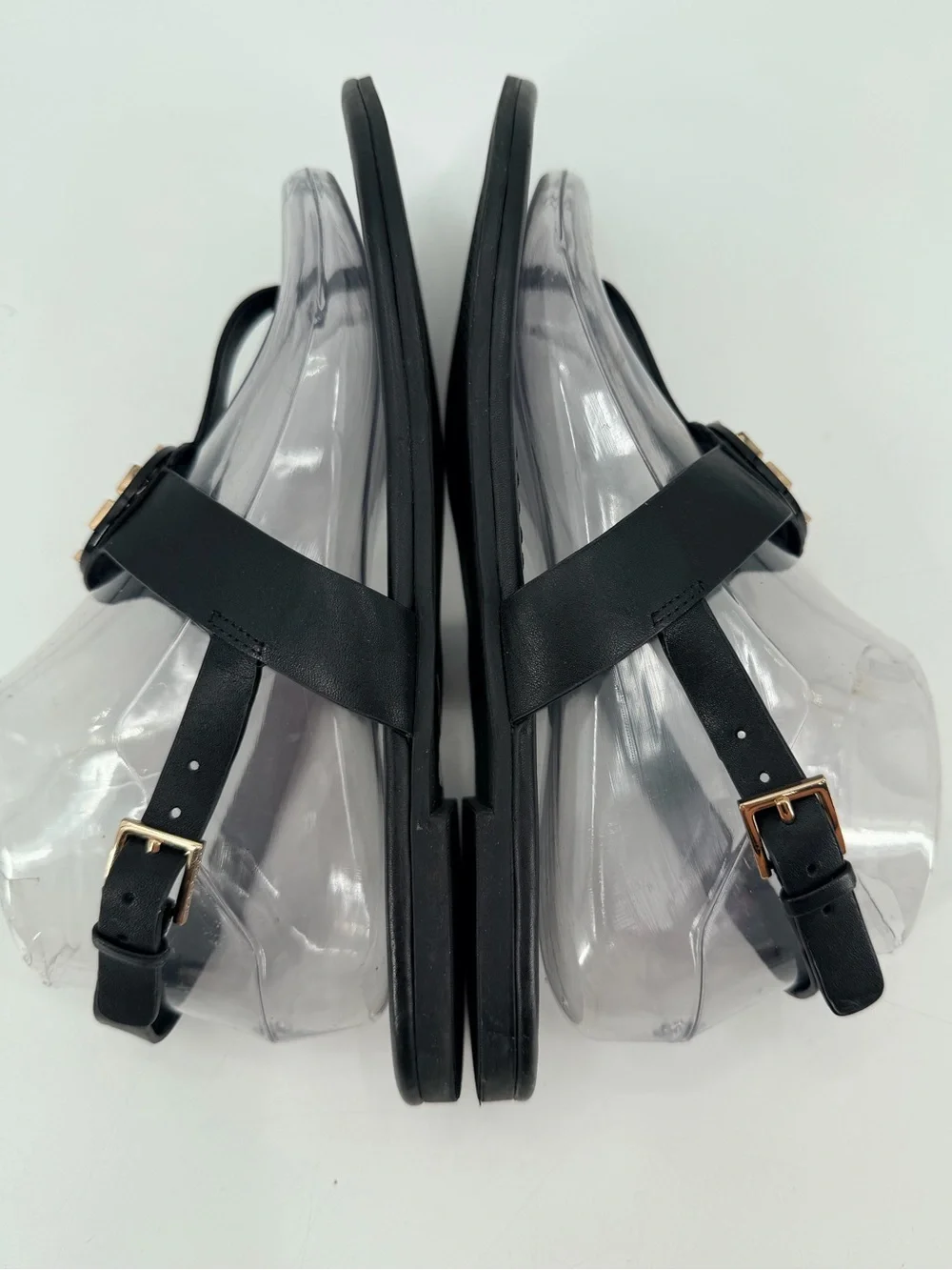 Tory Burch Black Leather Bryce Thong Logo Sandals 8